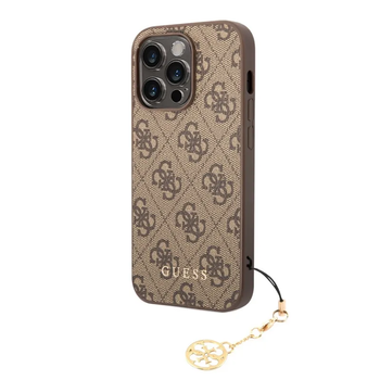 Guess 4G Charm Case for iPhone 13 Pro Tone on Tone Brown/Brązowe