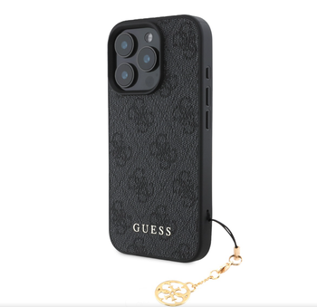 Guess 4G Charm Case for iPhone 16 Pro Max Tone on Tone Szare