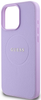 Guess PU fakturowane etui Classic Logo MagSafe do iPhone 16 Pro fioletowe