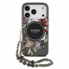 Etui Guess IML Flowers Pearl Strap MagSafe do iPhone 17 Pro - Czarne