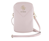 Guess PU Grained 4G Metal Logo Wallet Phone Bag Zipper RÓŻ