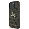 Guess PU 4G Metal Logo Case for iPhone 16 Pro Brązowe