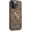 Guess PU 4G Metal Logo Case for iPhone 14 Pro Brown