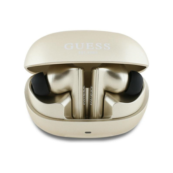 Guess Capsule Printed Logo - Słuchawki Bluetooth TWS ANC & ENC + etui ładujące złote