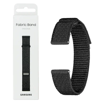 Pasek Samsung do Galaxy Watch 4/4 Classic/5/5 Pro/6/6 Classic 20 mm M/L Fabric Band One Click Czarny - ET‑SVR94LBEGWW