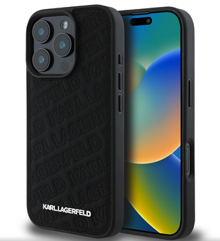 Karl Lagerfeld PU Quilted Pattern Case for iPhone 16 Pro Black/Czarne
