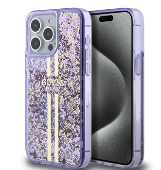 Etui Guess Liquid Glitter Gold do iPhone 15 Pro Max Fioletowy - GUHCP15XLFCSEGU