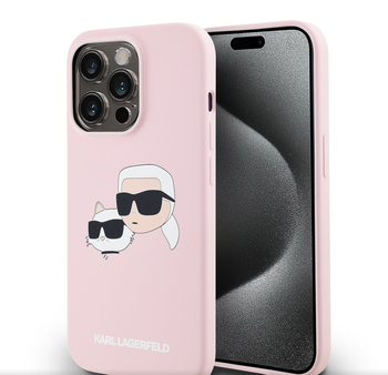 Karl Lagerfeld Liquid Silicone Double Heads MagSafe Case for iPhone 14 Pro Max Róż