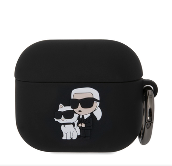 Silikonowe etui Karl Lagerfeld Karl&Choupette Head 3D do AirPods 3 Czarne - KLA3RUNKC