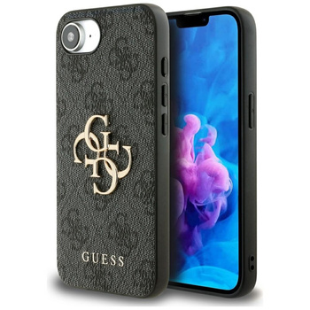 Guess PU 4G Metal Logo Case for iPhone 16e Szare
