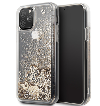 Etui Guess Glitter Hearts do iPhone 11 Złote - GUHCN61GLHFLGO