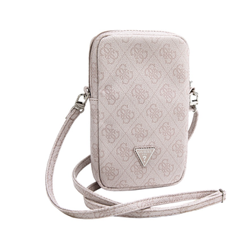 Guess PU 4G Triangle Logo Wallet Phone Bag Zipper RÓŻ