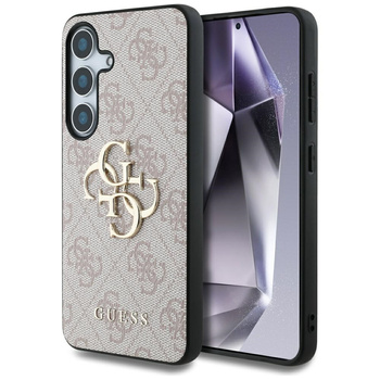 Guess PU 4G Metal Logo Case for Samsung Galaxy S25 Róż