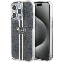 Guess GUHCP15LH4PSEGK iPhone 15 Pro 6.1" czarny/black hardcase IML 4G Gold Stripe