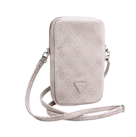 Guess PU 4G Triangle Logo Wallet Phone Bag Zipper RÓŻ