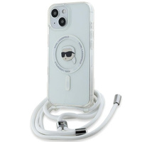 Karl Lagerfeld IML Crossbody Karl Head MagSafe Case for iPhone 15 Transparent