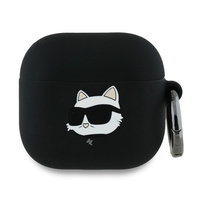 Silikonowe etui Karl Lagerfeld Choupette Head 3D do AirPods 4 Czarne - KLA4RUNCHK