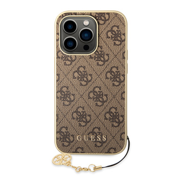 GUESS GUHCP14LGF4GBR IPHONE 14 PRO 6,1" BRĄZOWY/BROWN HARDCASE 4G CHARMS COLLECTION