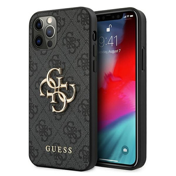 Etui Guess 4G Classic Logo do iPhone 12/12 Pro Szare - GUHCP12M4GMGGR