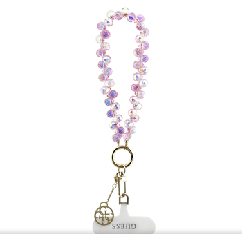 Uniwersalny pasek na nadgarstek Guess Crystals 4G Charm - Róż