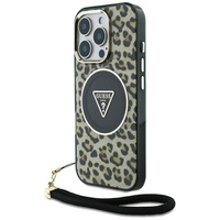Etui Guess HC IML Leopard Triangle  do iPhone 16 Pro - Brązowe