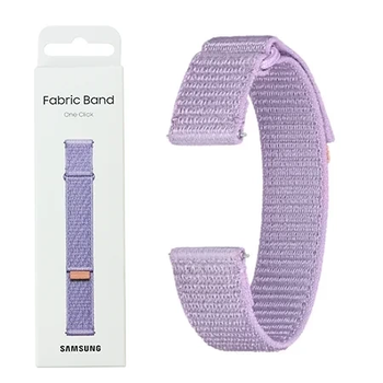 Pasek Samsung do Galaxy Watch 4/4 Classic/5/5 Pro/6/6 Classic Fabric Band One Click 20 mm S/M Lawendowy - ET-SVR93SVEGWW