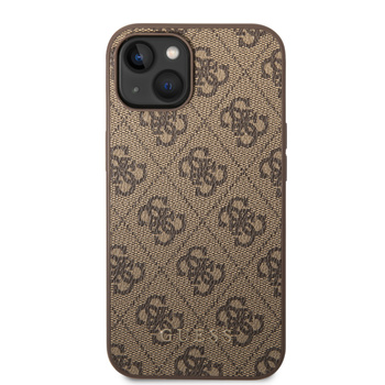 GUESS GUHCP14SG4GFBR IPHONE 14 / 15 / 13 6.1" BRĄZOWY/BROWN HARD CASE 4G METAL GOLD LOGO