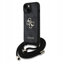 Etui Guess PU 4G Metal Logo Crossbody Strap do iPhone 15 Czarne - GUHCP15SP4GMGCRK