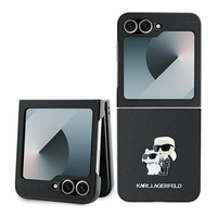 Karl Lagerfeld PU Saffiano Karl and Choupette Case for Samsung Galaxy Z Flip 6 Czarne