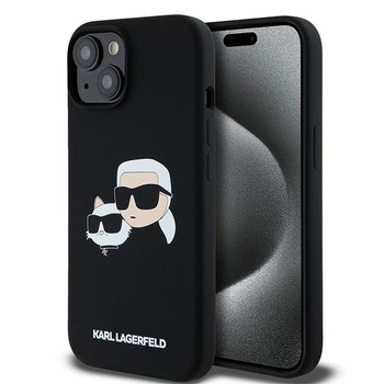 Etui Silikonowe Karl Lagerfeld Karl&Choupette do iPhone 15 Czarne - KLHMP15SSKCHPPLK