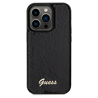 GUESS GUHCP14LPSFDGSK IPHONE 14 PRO 6.1 CZARNY/BLACK HARDCASE SEQUIN SCRIPT METAL