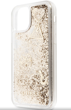 Guess Glitter Hearts Case for iPhone 11 Złote