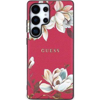 Etui Guess Grained Flower do Galaxy S25 Ultra Różowe - GUHMS25LPGNMPLMF