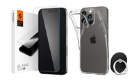 ZESTAW SPIGEN ETUI LIQUID CRYSTAL FLEX + SZKŁO TR SLIM HD + STYLE RING IPHONE 14 PRO